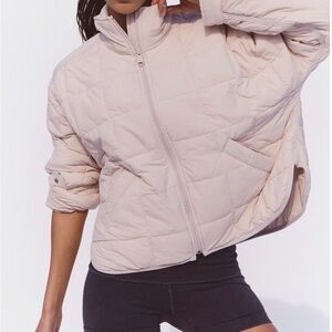 Free People Light Beige Puffer Jacket
